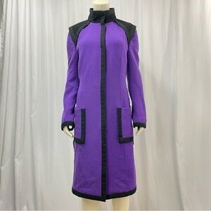 EMANUEL Ungaro Vintage Fitted Wool Midi Coat Size 12